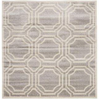 Safavieh Amherst Light Grey/Ivory 5 ft. x 5 ft. Square Indoor/Outdoor Area Rug AMT411B 5SQ