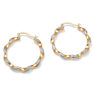 Palm Beach Jewelry 18k Round Diamond Accent Earrings