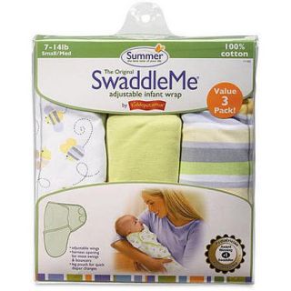 Summer Infant SwaddleMe Cotton Knit 3 Pack   Bee