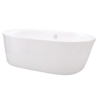 Schon Logan 5.9 ft. Center Drain Freestanding Bathtub in Glossy White SC70011
