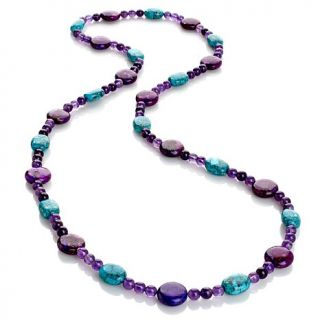 Jay King Purple and Blue Turquoise Beaded 43" Necklace