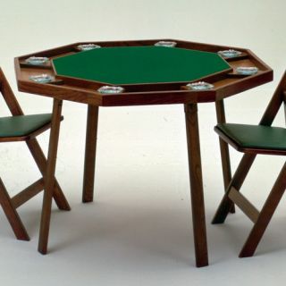 Kestell 9W Compact Oak Folding Poker Table   42 Inch   Poker Tables