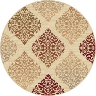 Alise Infinity Beige Round Transitional Area Rug (53 Round)