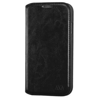 INSTEN Black Leather Fabric Folio Wallet Phone Case Cover with Stand
