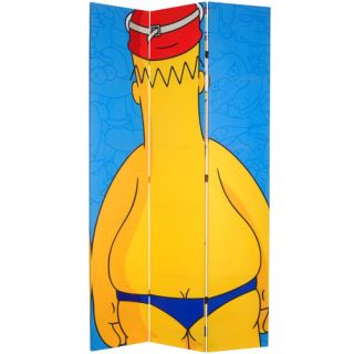 Oriental Furniture 84 x 51 Tall Double Sided Swimsuit Homer 3 Panel