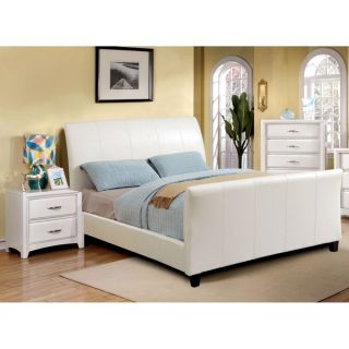 Furniture of America Benedicte Modern White 2 piece Sleigh Bed with