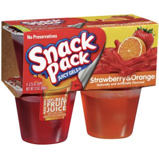 Snack Pack Strawberry & Orange Gelatin Juicy Gels, 4ct