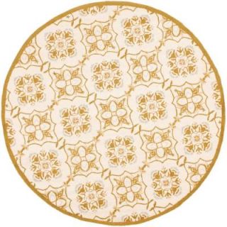Safavieh Chelsea Ivory/Green 4 ft. x 4 ft. Round Area Rug HK376A 4R