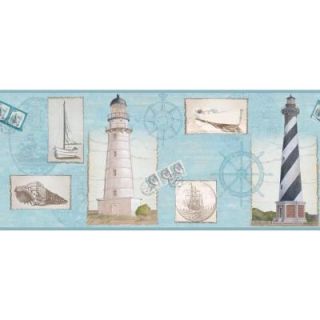 York Wallcoverings 9 in. Seacoast Lighthouse Border BG1660BD