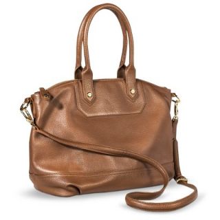 Merona® Genuine Leather Tote Handbag with Removable Strap   Brown