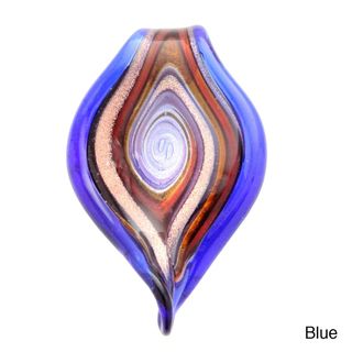 Murano Inspired Glass Twisted Leaf Pendant fc374918 e665 4370 b1ad