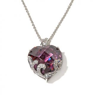 Jean Dousset 59.33ct Absolute™ and Created Amethyst Heart Sterling Silver   8068965