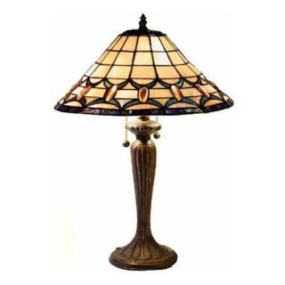Warehouse of Tiffany 2469+BB699 2 Light Style Round Mission Jeweled Table Lamp
