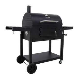 Char Broil 30 in. Charcoal Grill with Cast Iron Grates and Folding Side Shelves 12301672