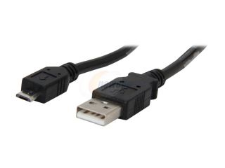 Link Depot MUSB 3 3 ft. Black USB A/male to Micro USB 5 pin male