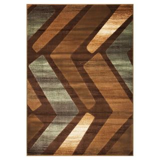 KAS Rugs Trendy Chic 39 in x 59 in Rectangular Brown/Tan Geometric Accent Rug