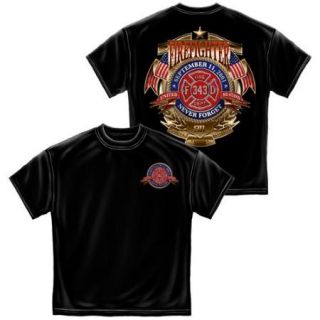 Firefighter Never Forget T shirt by Erazor Bits, Black, L