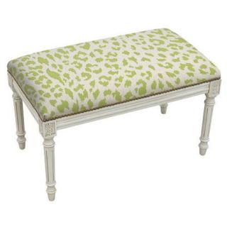 123 Creations Animal Print Upholstered and Wood Bench