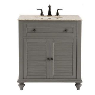 Home Decorators Collection Hamilton 31 in. Vanity in Grey with Granite Vanity Top in Grey with White Basin 1235000270