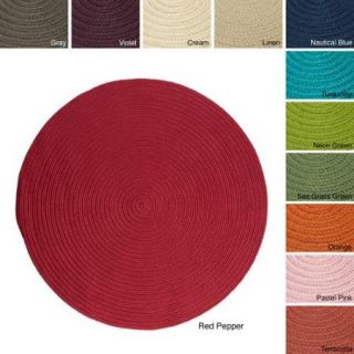 Anywhere Stain resistant Outdoor Rug (6' x 6') Anywhere Oval Red Pepper 6x6