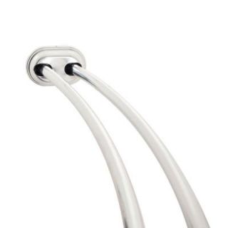 Zenna Home 50 in. to 72 in. Aluminum Adjustable Double Curved Shower Rod in Chrome 35644SS