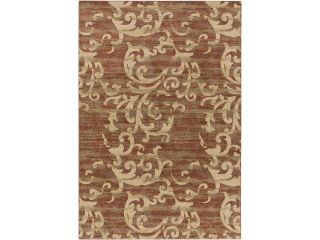 7.85' x 9.85' Wind Blowing Sand Burgundy Red and Beige Area Throw Rug