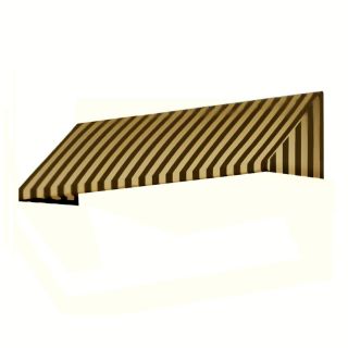 Awntech 124.5 in Wide x 24 in Projection Brown/Tan Stripe Slope Window/Door Awning