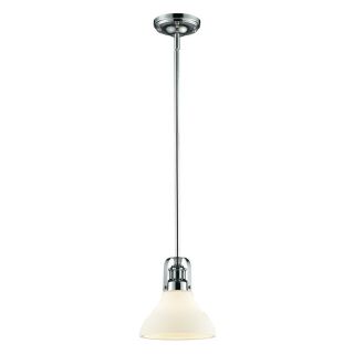Z Lite Forge 7.5 in W Chrome Mini Pendant Light with Frosted Glass Shade