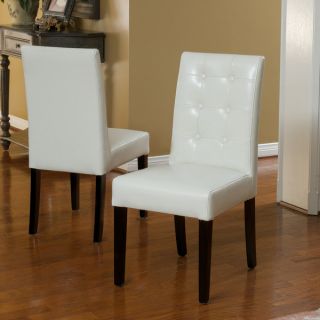 Christopher Knight Home Roland Ivory Leather Dining Chairs (Set of 2