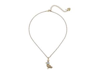Betsey Johnson Pearl Critters Bird Pendant Necklace