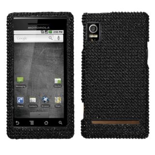 INSTEN Black Diamante Phone Case Cover for Motorola A955 Darkoid 2