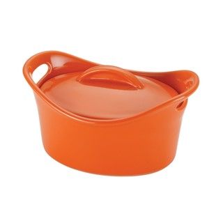 Rachael Ray Orange Stoneware 18 ounce Mini Oval Casserole Dish