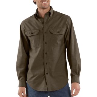 Carhartt Long Sleeve Chambray Shirt — Mahogany, Medium, Model# S202
