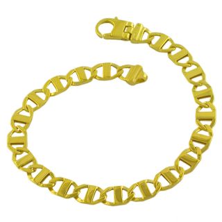 Fremada Gold Over Sterling Silver Mens Fancy Link Bracelet (8.5 inch)