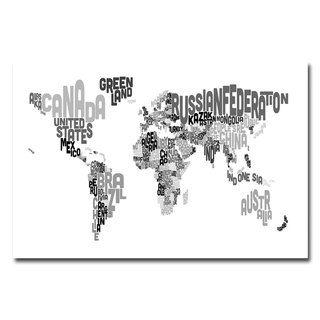 Michael Tompsett World Text Map Abstract Canvas Art   15243790