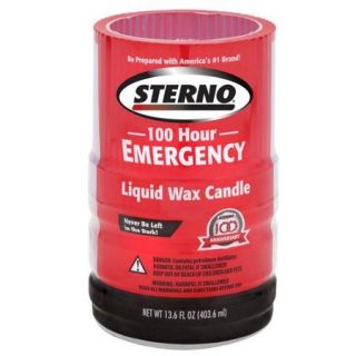 Sterno 100 Hour Liquid Wax Emergency Candle, 4 Pack