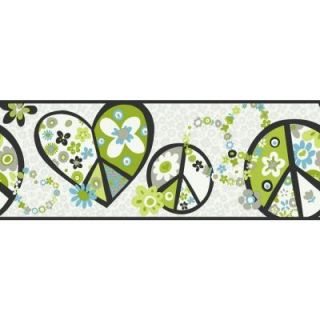 York Wallcoverings 9 in. Peace Sign Border PW3916B
