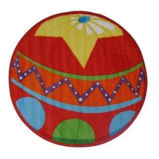 LA Rug Fun Time Shape Circus Ball Multi Colored 39 in. Round Area Rug FTS 137 39RD