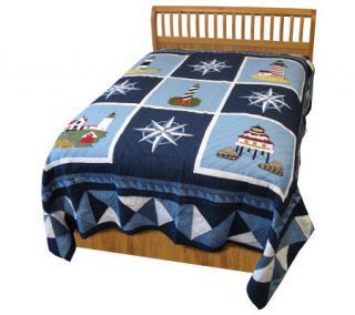 Donna Sharp Handquilted Lighthouse Tour King Quilt   H185166 —