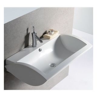 Isabella Bathroom Sink with Rectangular bowl and Integral Rear Center