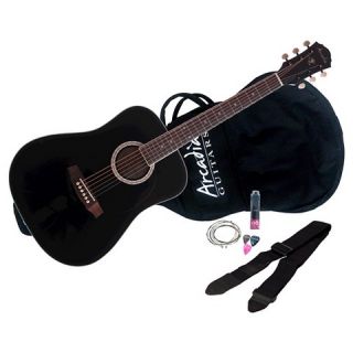 Arcadia DL38 3/4 Size Acoustic Guitar Pack   Black