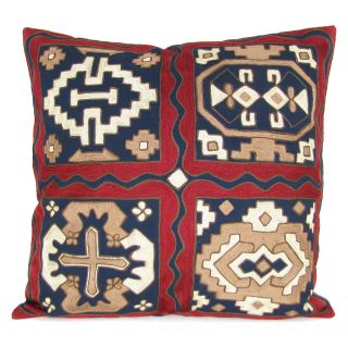 Design Accents Kilm Diamond Squares Pillow   Red / Blue   Decorative Pillows