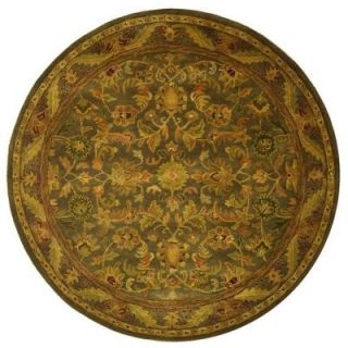 Safavieh Antiquity Green/Gold 3 ft. 6 in. x 3 ft. 6 in. Round Area Rug AT52K 4R