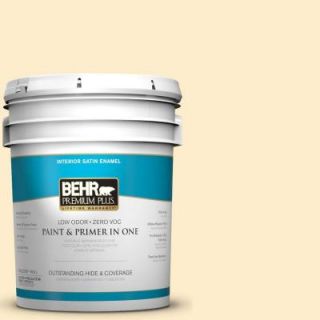 BEHR Premium Plus 5 gal. #P270 1 Honey Infusion Satin Enamel Interior Paint 705005