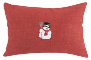 Brite Ideas Living Circa Solid Lava Snowman Embroidered Throw Pillow   Decorative Pillows