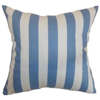 Ilaam Stripes Baby Blue Feather Filled Throw Pillow 18 inches x 18 inches