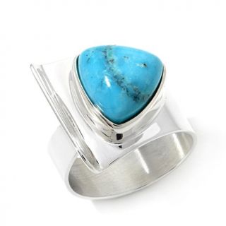 Jay King Red Skin Turquoise Triangle Sterling Silver Ring   7604276