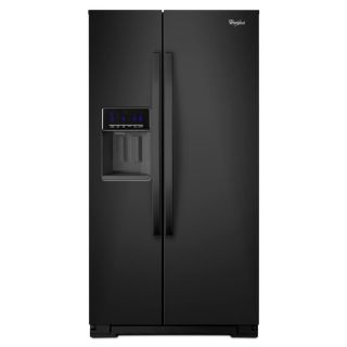 Whirlpool 20.6 cu ft Counter Depth Side by Side Refrigerator with Single Ice Maker (Black)