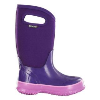 BOGS Classic High Handles Kids 10 in. Size 12 Grape Rubber with Neoprene Waterproof Boot 71442 511 12
