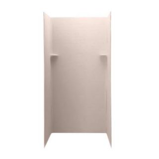 Swan Tangier 36 in. x 36 in. x 72 in. Three Piece Easy Up Adhesive Shower Wall in Tahiti Rose DISCONTINUED DK 363672TN 052